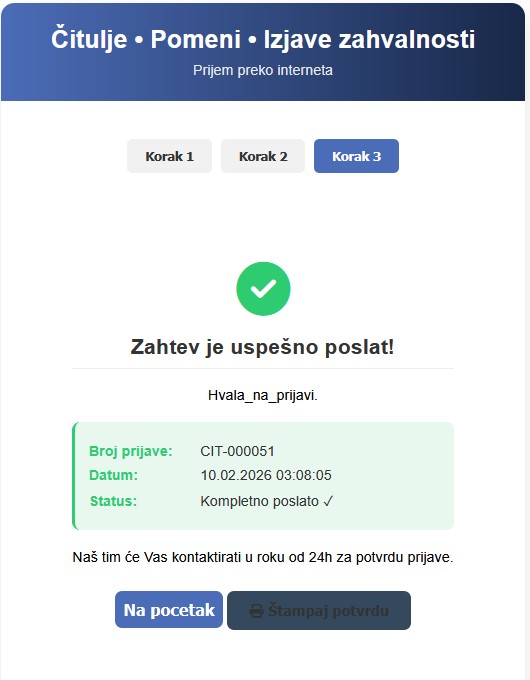 Uspesno predat oglas